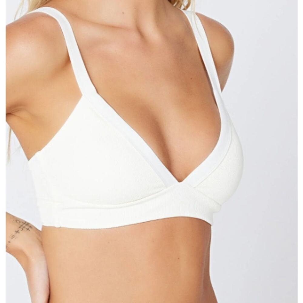 L*Space Ribbed Vera Bikini Top Cream Size M